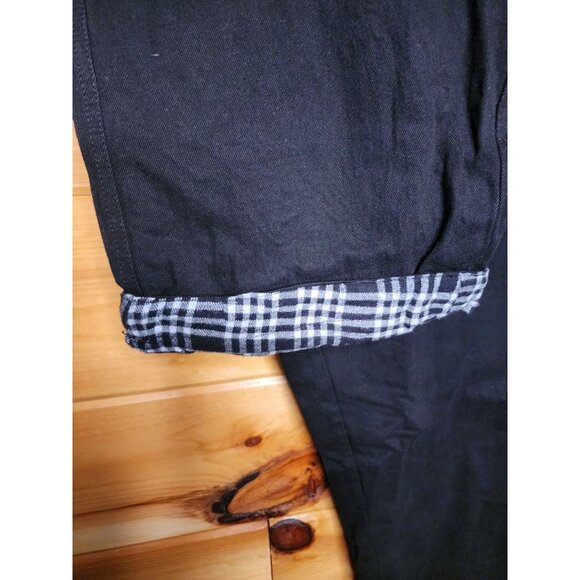 Woman Within Plus Size 28W Black Flannel Lined Pull On Jeans Flannel Lining - Picture 5 of 8